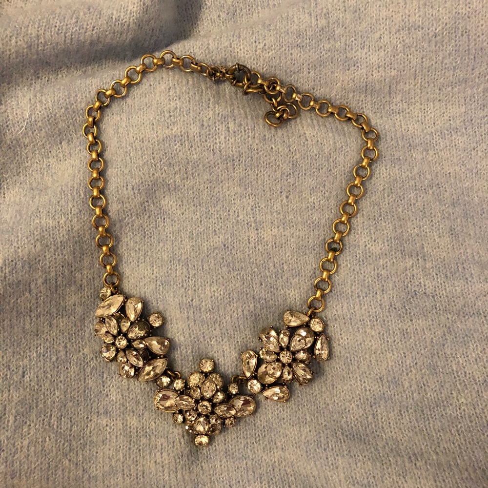 Gold and clear crystal  necklace from J.Crew.